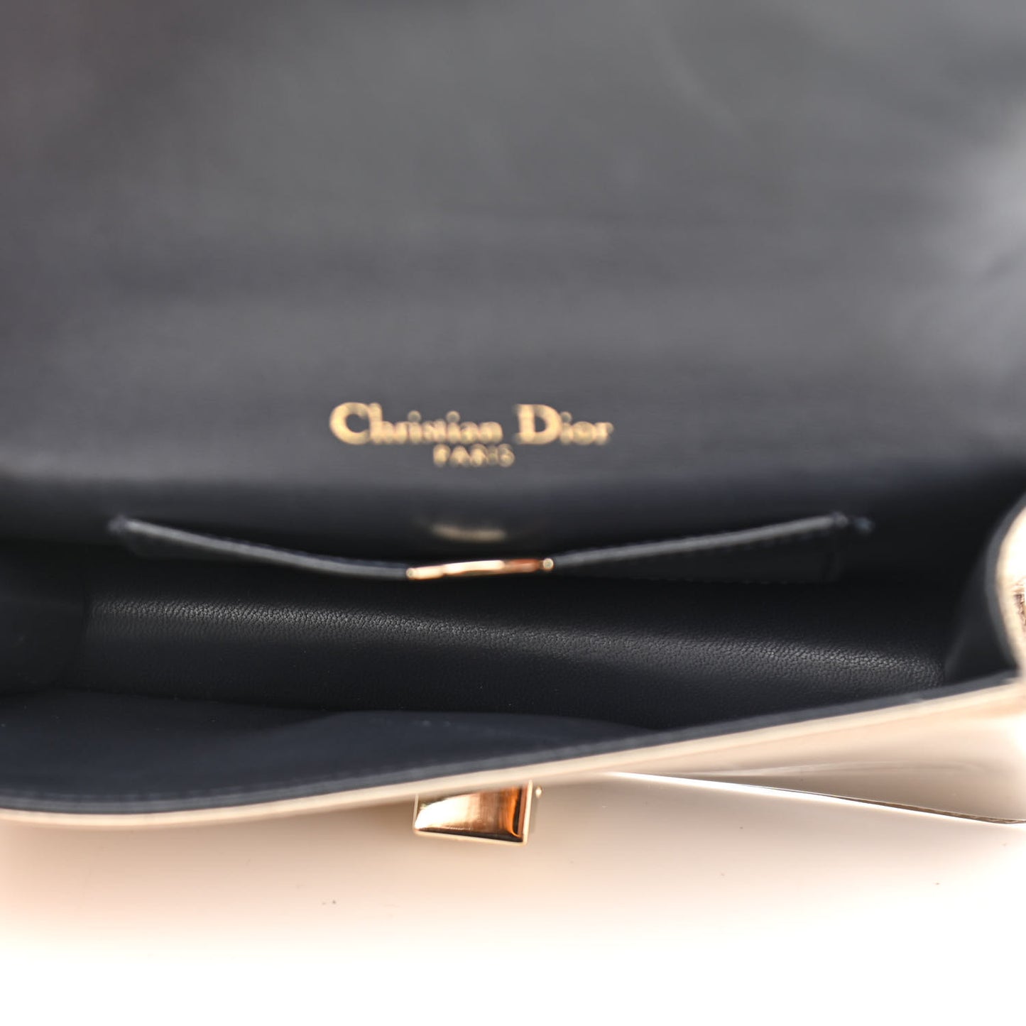 Metallic Patent Micro-Cannage Mini Diorama Flap Bag Gold
