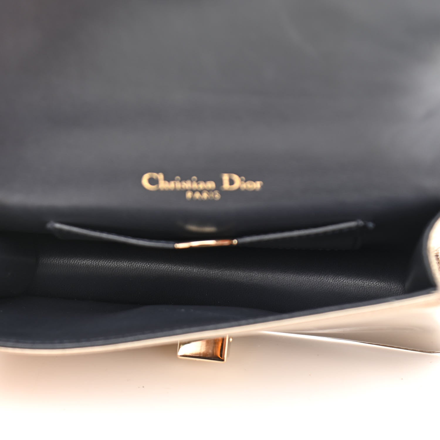 Christian Dior Metallic Patent Micro-Cannage Mini Diorama Flap Bag Gold 4 of 9