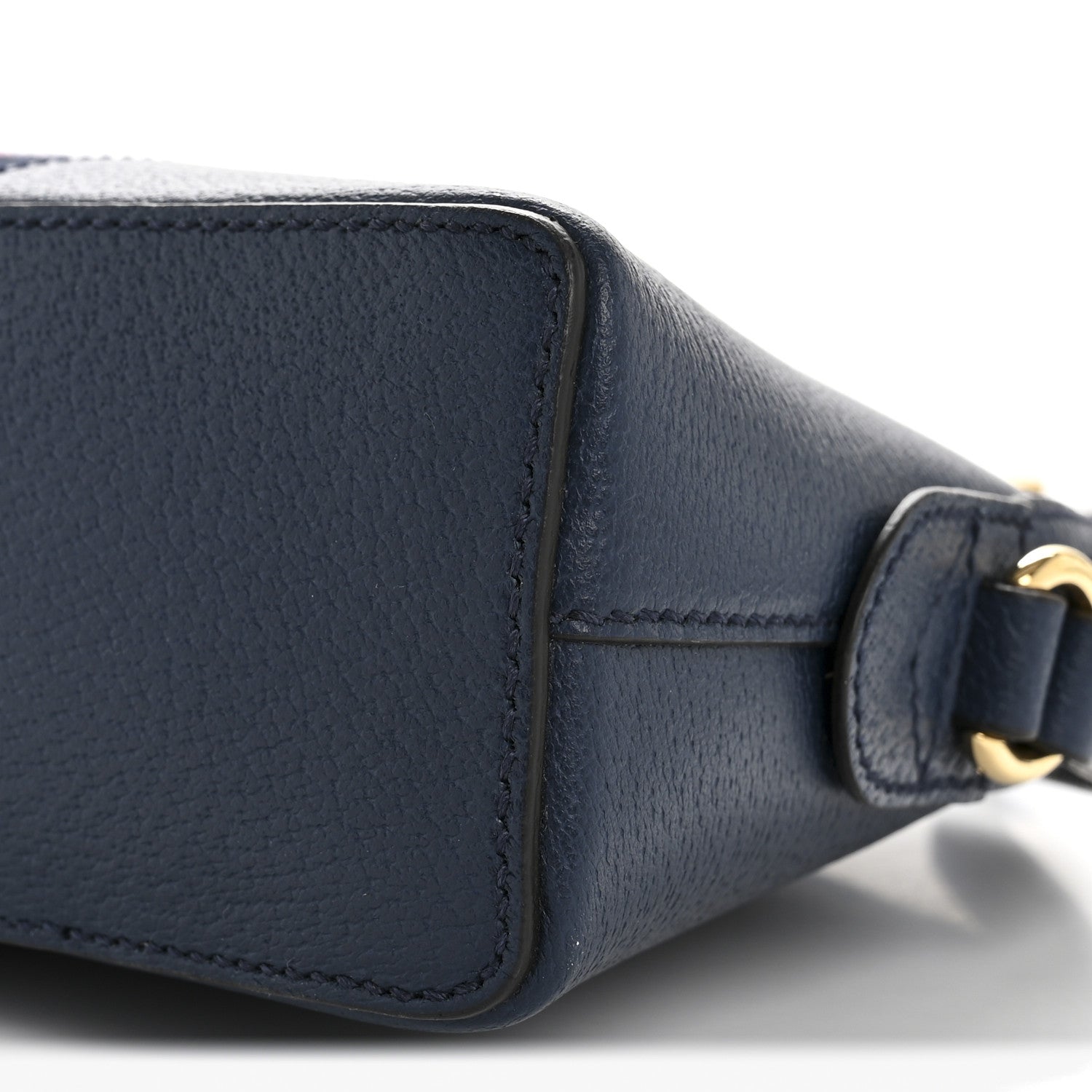 Gucci Textured Dollar Calfskin Web Small Ophidia Dome Shoulder Bag Blue Agata 10 of 11