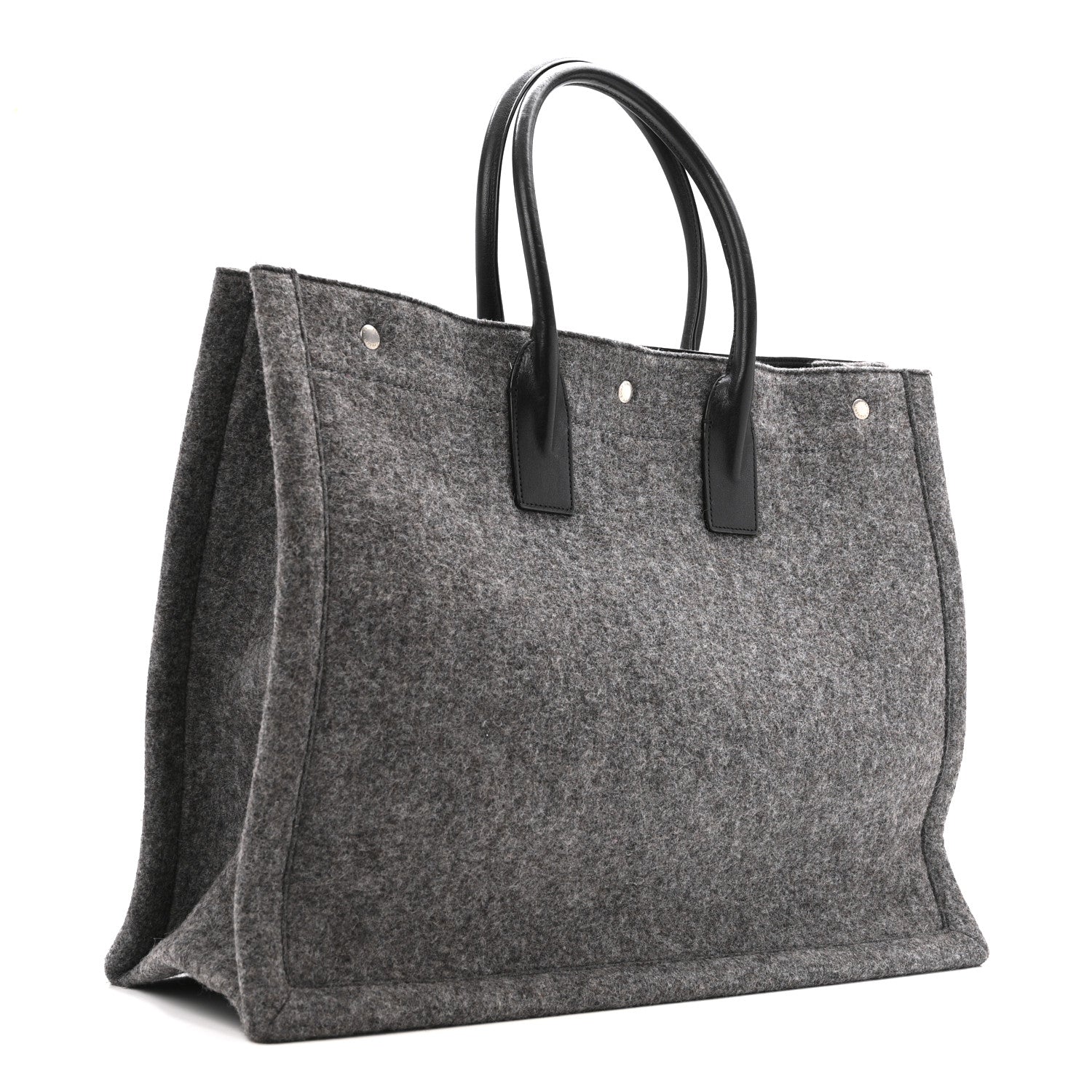 Saint Laurent Wool Calfskin Rive Gauche Tote Grey 3 of 13