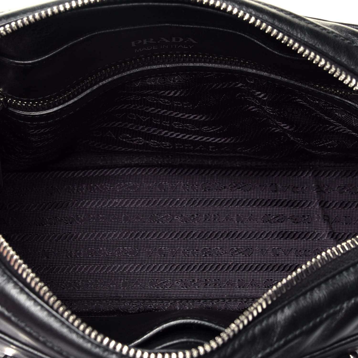 Prada Soft Calfskin Impunture Diagramme Top Handle Crossbody Bag Black 6 of 11