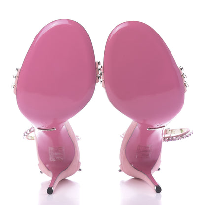 Gucci Kid Scamosciato Crystal Ankle Strap High Heel Sandals 40 Light Rose Light Peonia 5 of 9
