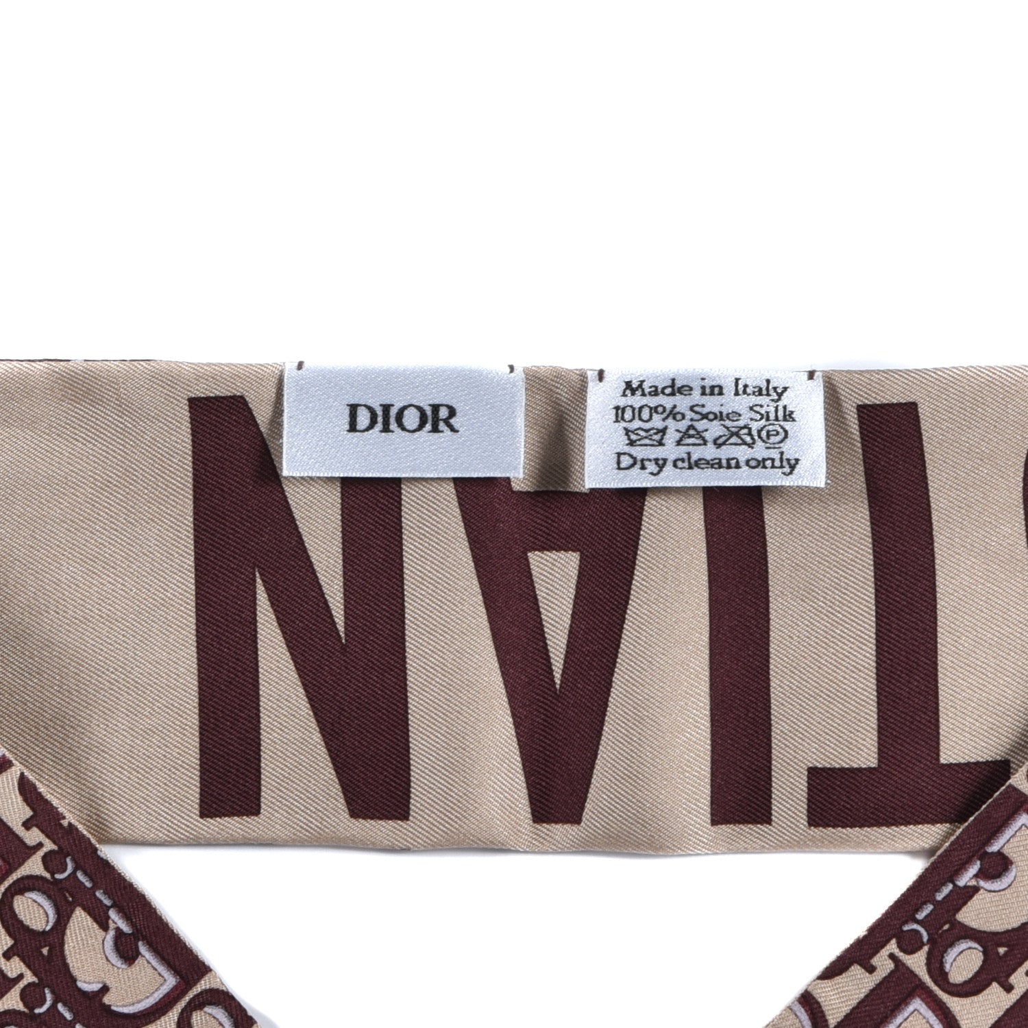 Christian Dior Silk Oblique Mitzah Scarf Bordeaux 4 of 4