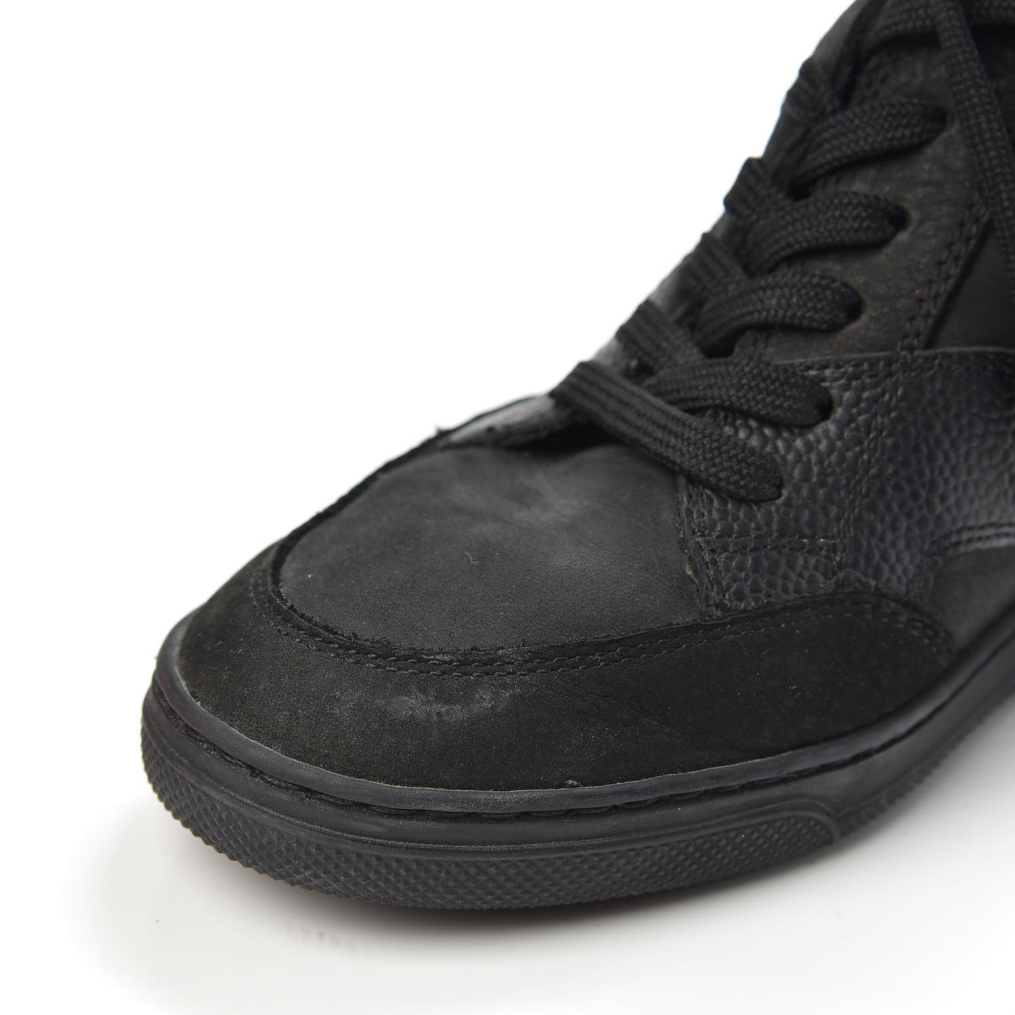 Calfskin Suede Monogram Cliff Top Wedge Sneakers 37 Black