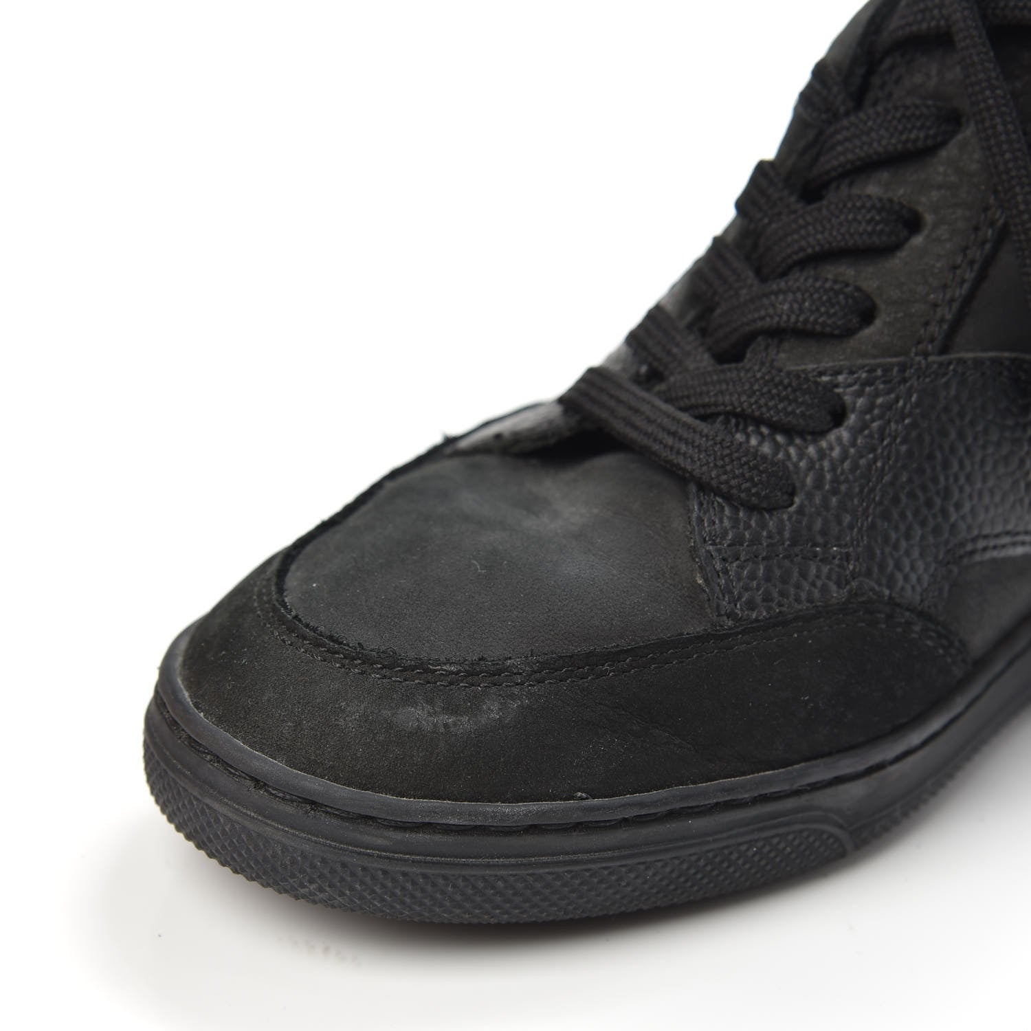 Louis Vuitton Calfskin Suede Monogram Cliff Top Wedge Sneakers 37 Black 9 of 11