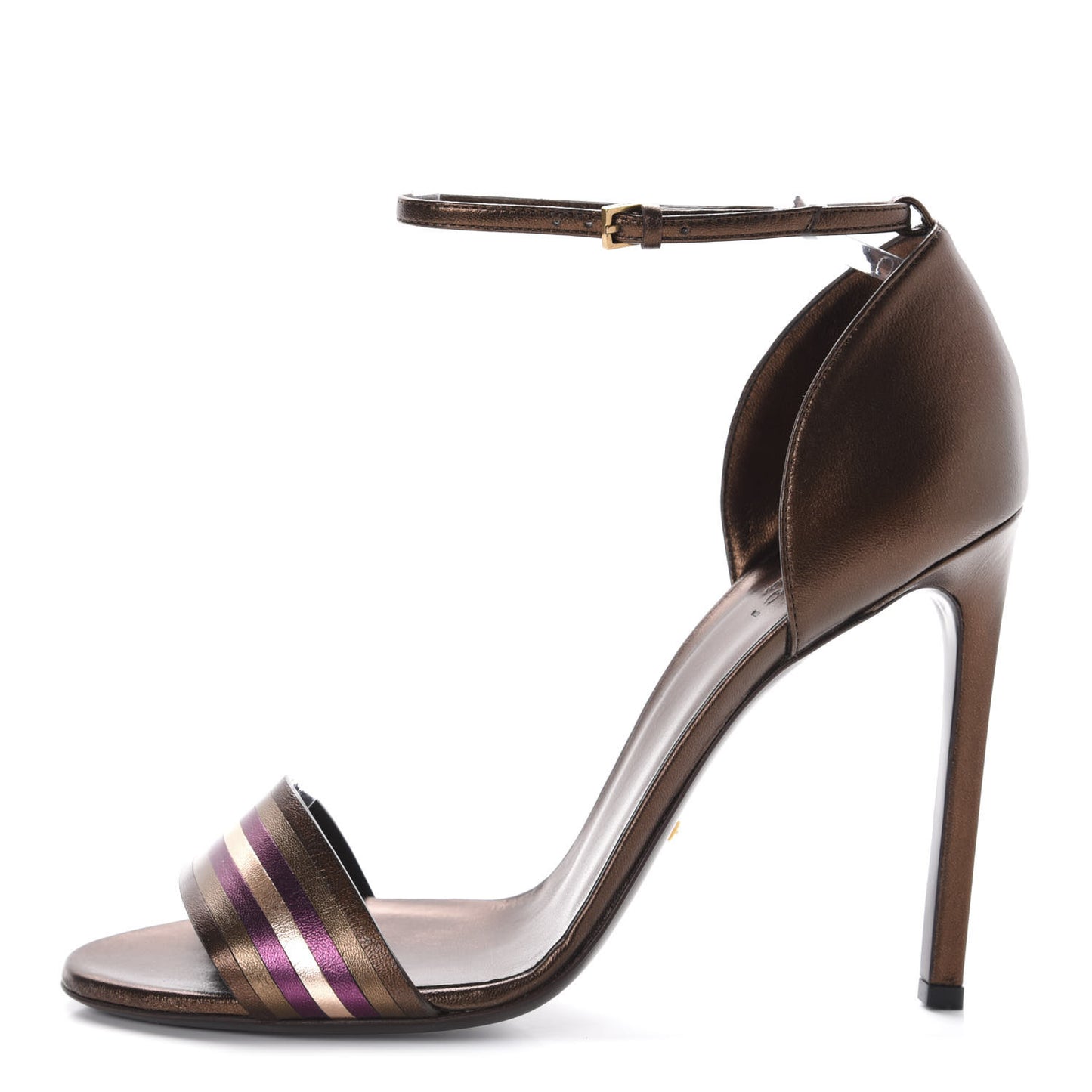 Metallic Calfskin Sandals 39.5 Bronze