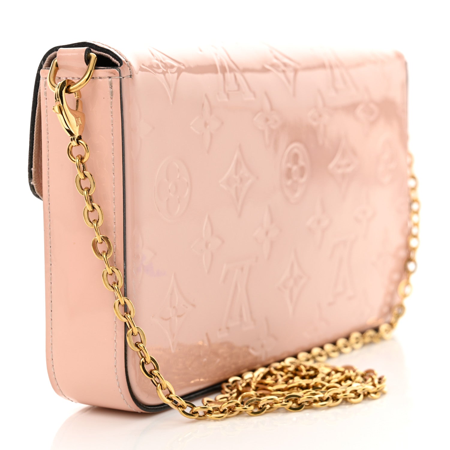 Louis Vuitton Vernis Felicie Chain Wallet Rose Ballerine 4 of 17