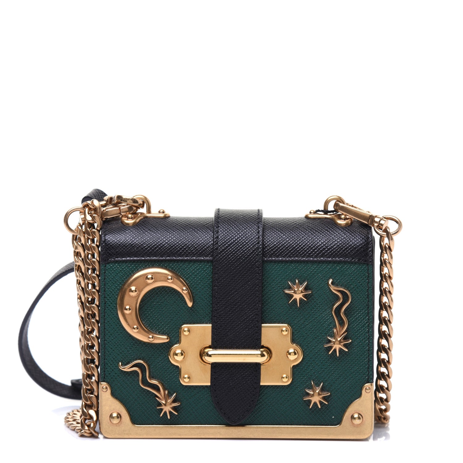 Prada Saffiano Astrology Mini Cahier Bag Black 1 of 13