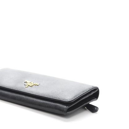 Prada Saffiano Metal Continental Flap Wallet Black 7 of 8