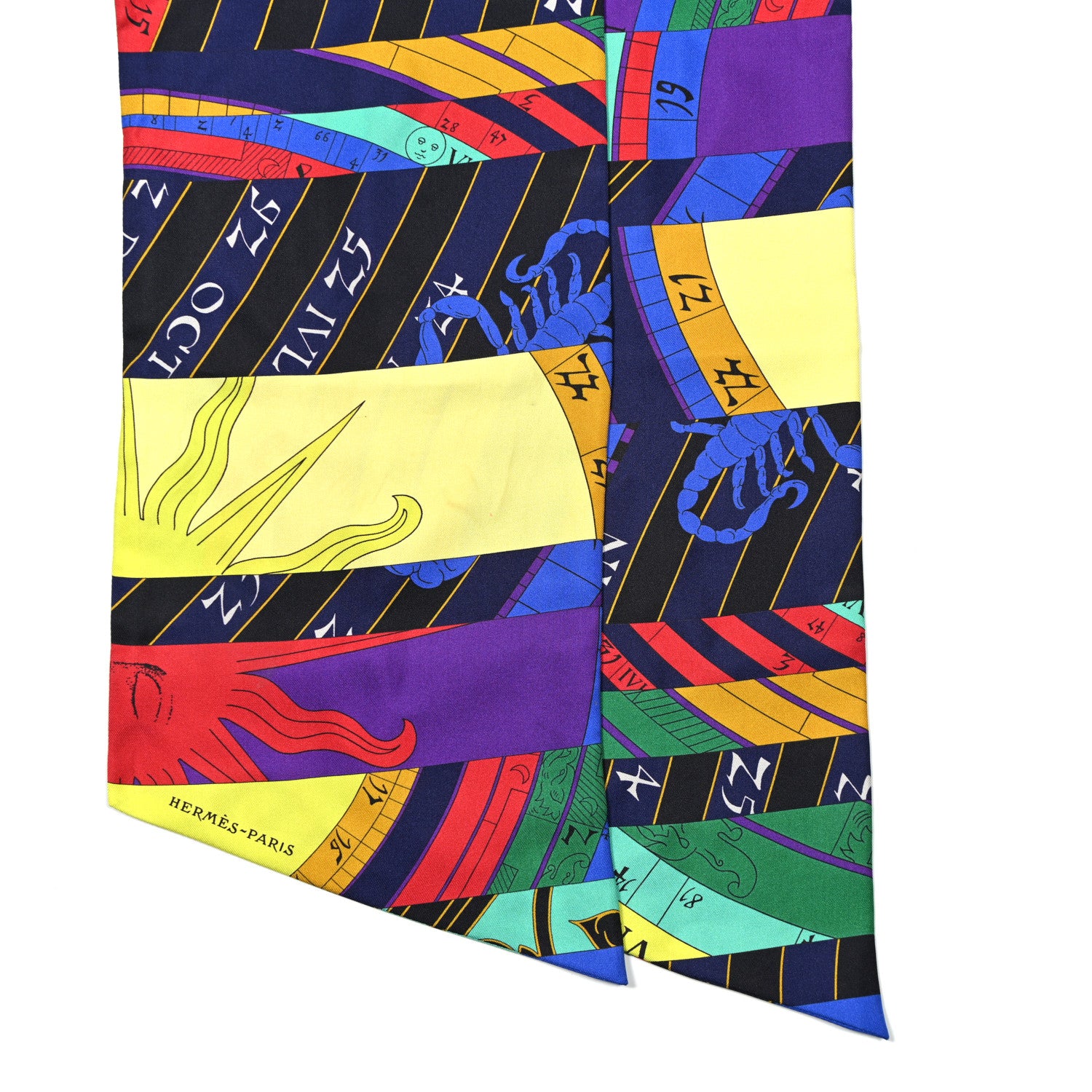 Hermes Silk Astrologie Nouvelle Maxi Twilly Violet Vert Jaune 2 of 7