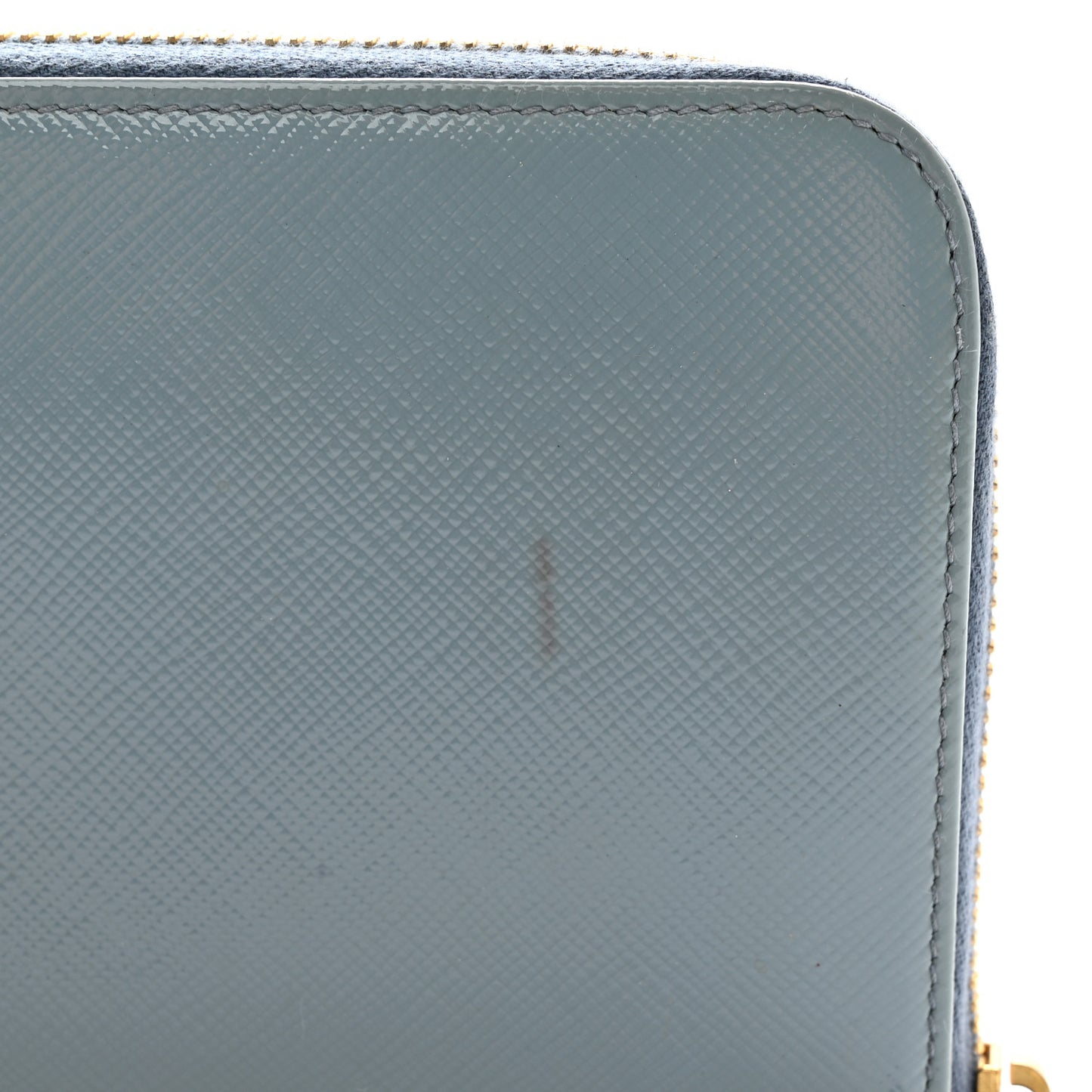 Saffiano Vernice Fiocco Bow Zip Around Wallet Fiordaliso
