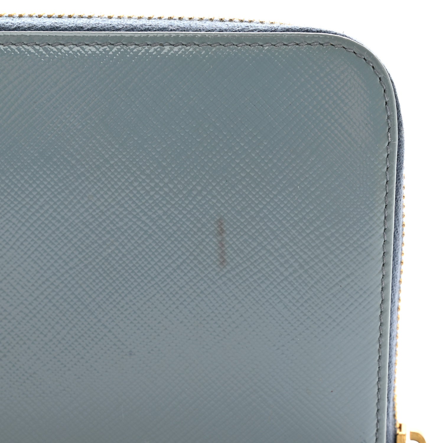 Prada Saffiano Vernice Fiocco Bow Zip Around Wallet Fiordaliso 10 of 18