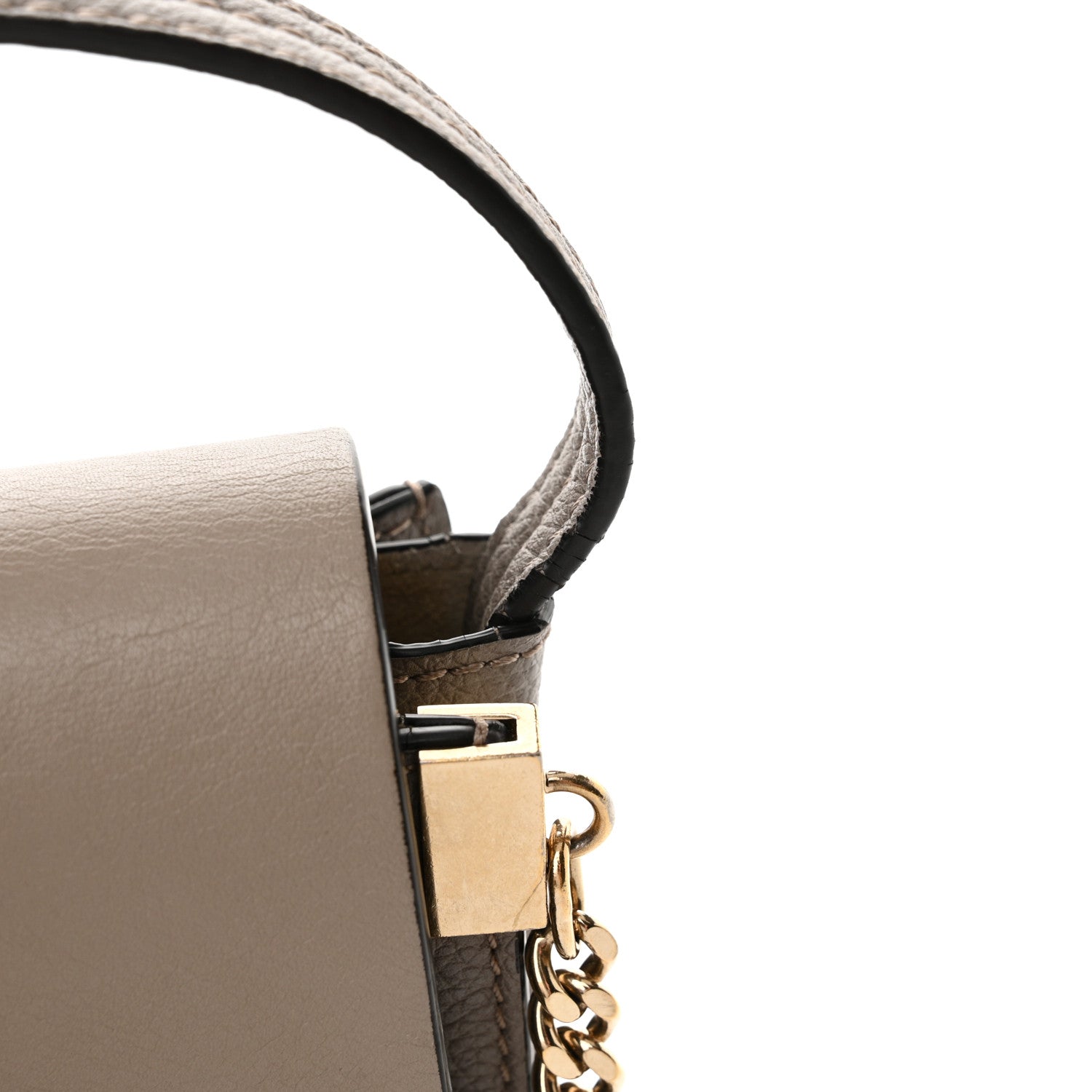 Chloe Grained Calfskin Lambskin Small Faye Shoulder Bag Motty Grey 13 of 14