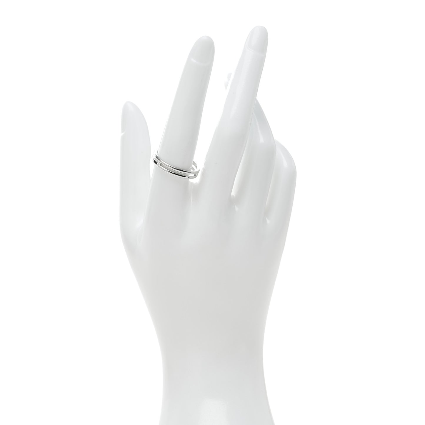 18K White Gold Ariane Wedding Band Ring 58 8.5