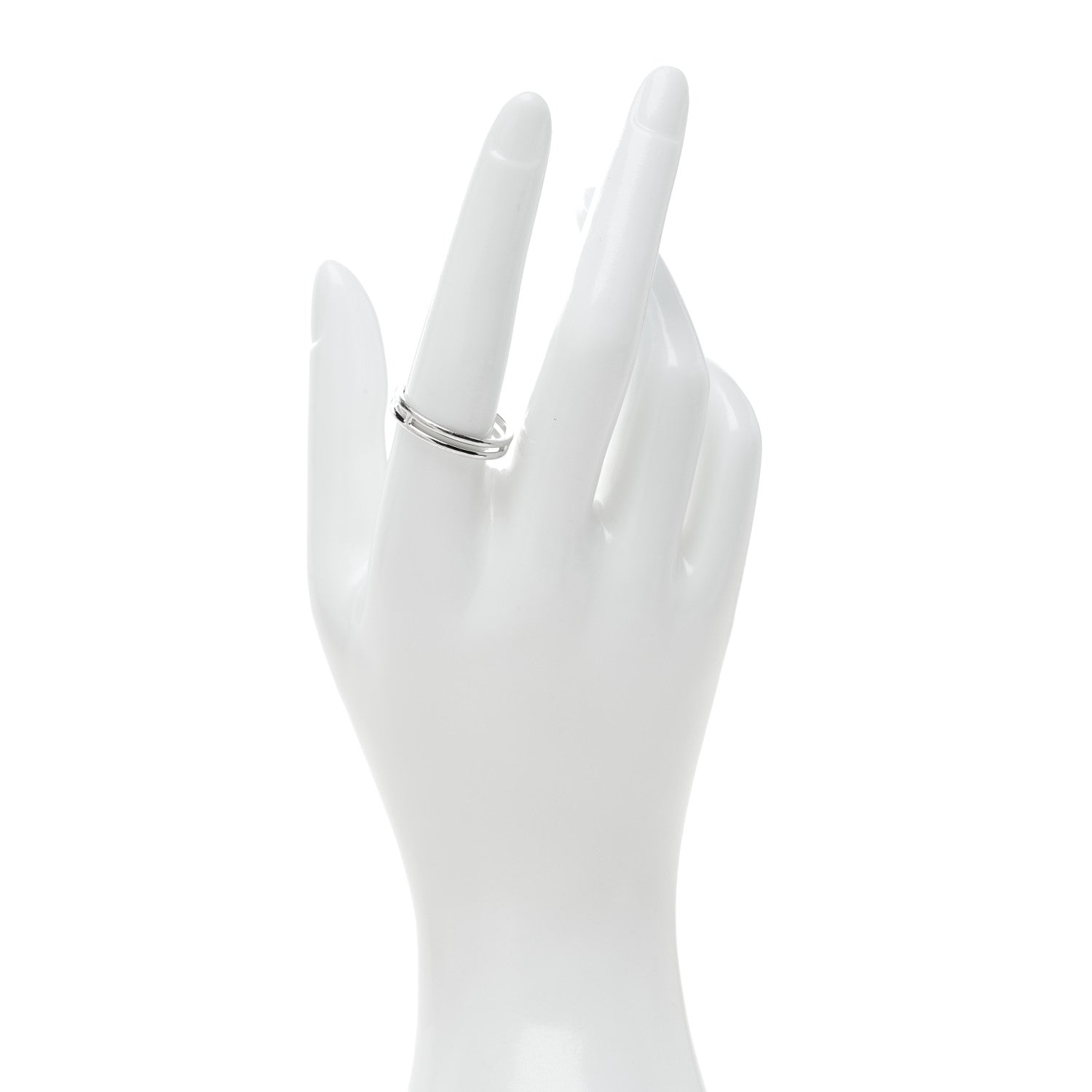 Hermes 18K White Gold Ariane Wedding Band Ring 58 8.5 2 of 6