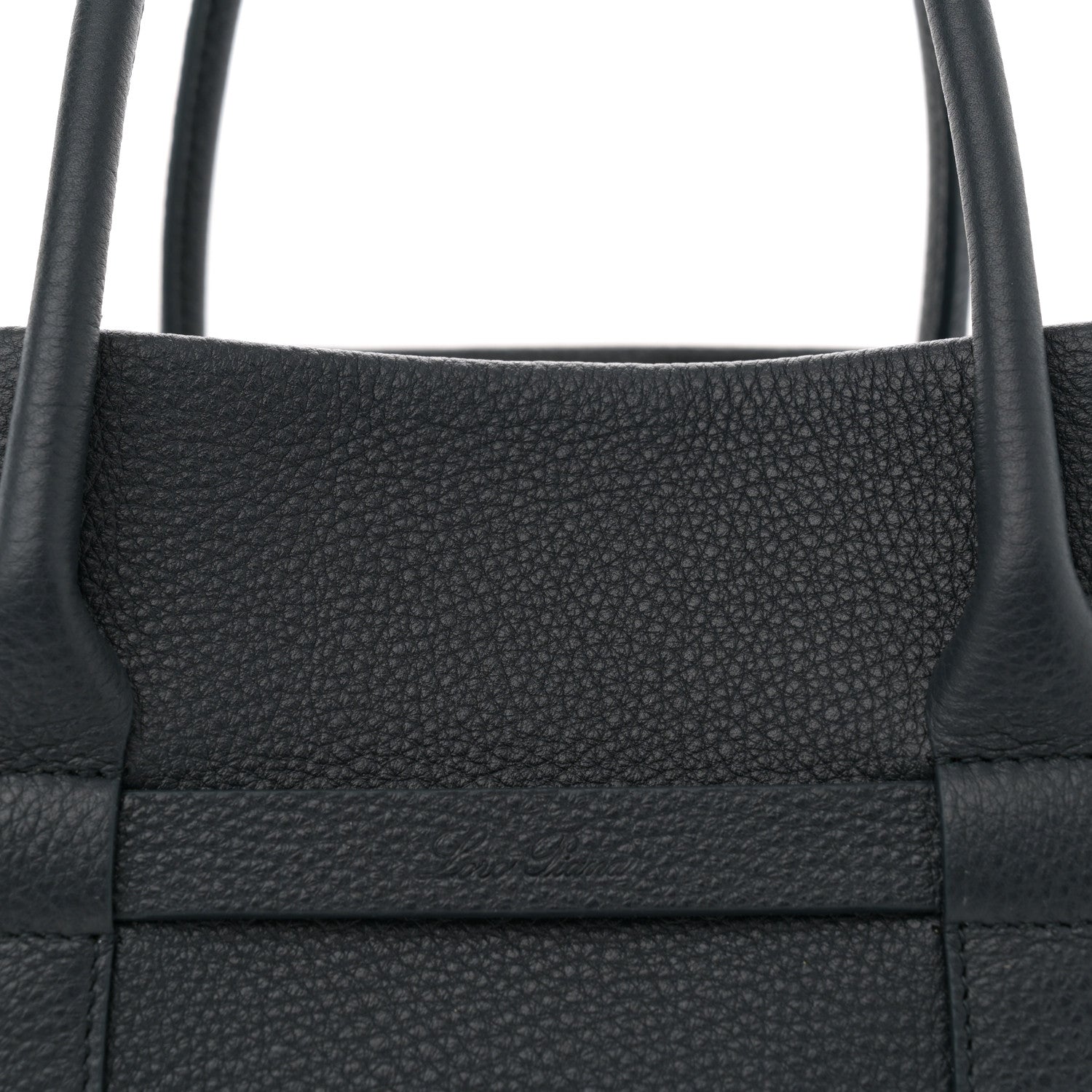 Loro Piana Grained Calfskin Small Ghiera Shopper Tote Blue Navy 8 of 10