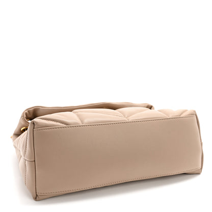 Saint Laurent Lambskin Quilted Small Loulou Puffer Monogram Chain Satchel Dark Beige 4 of 11