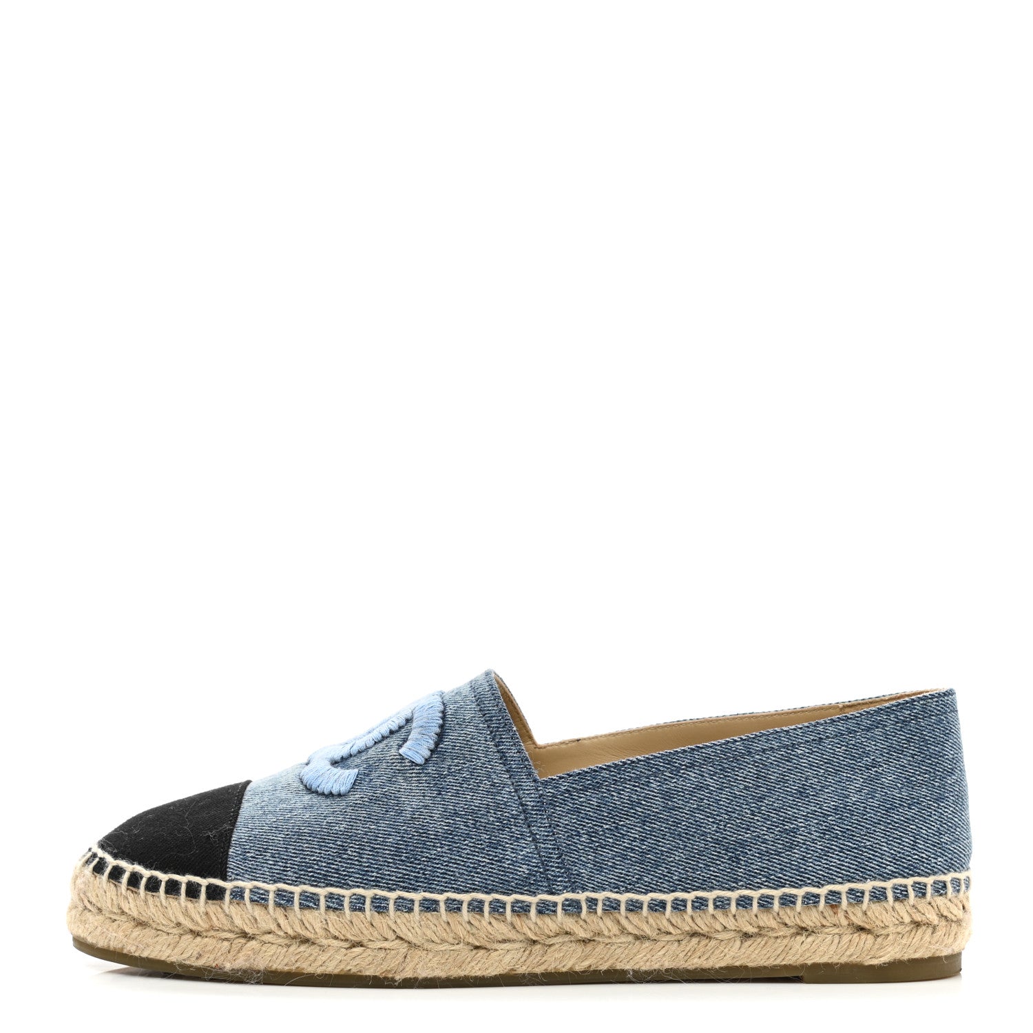 Chanel Denim CC Espadrilles 40 Blue Black 1 of 9