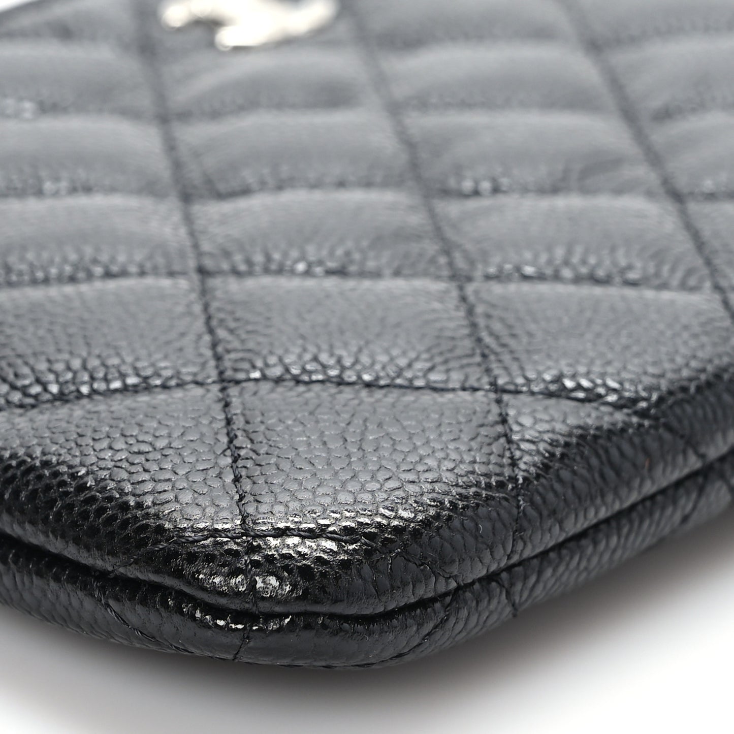Caviar Quilted Cosmetic Case Black