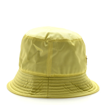 Prada Re-Nylon Metal Triangle Logo Womens Bucket Hat S Neon Yellow 5 of 7