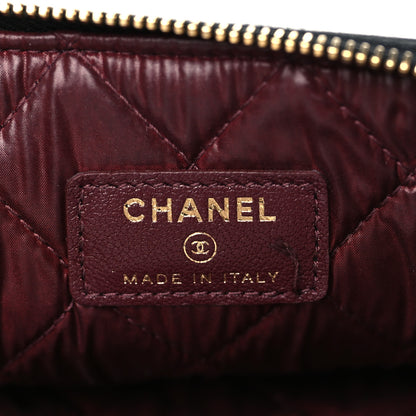 Chanel Sheepskin Quilted Mademoiselle Vintage Large Zip Pouch Black 6 of 9