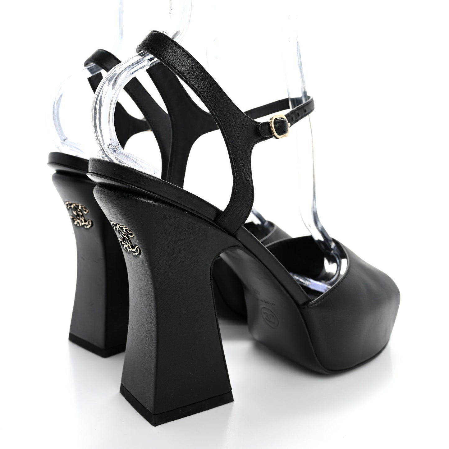 Lambskin Platform Sandals 40 Black