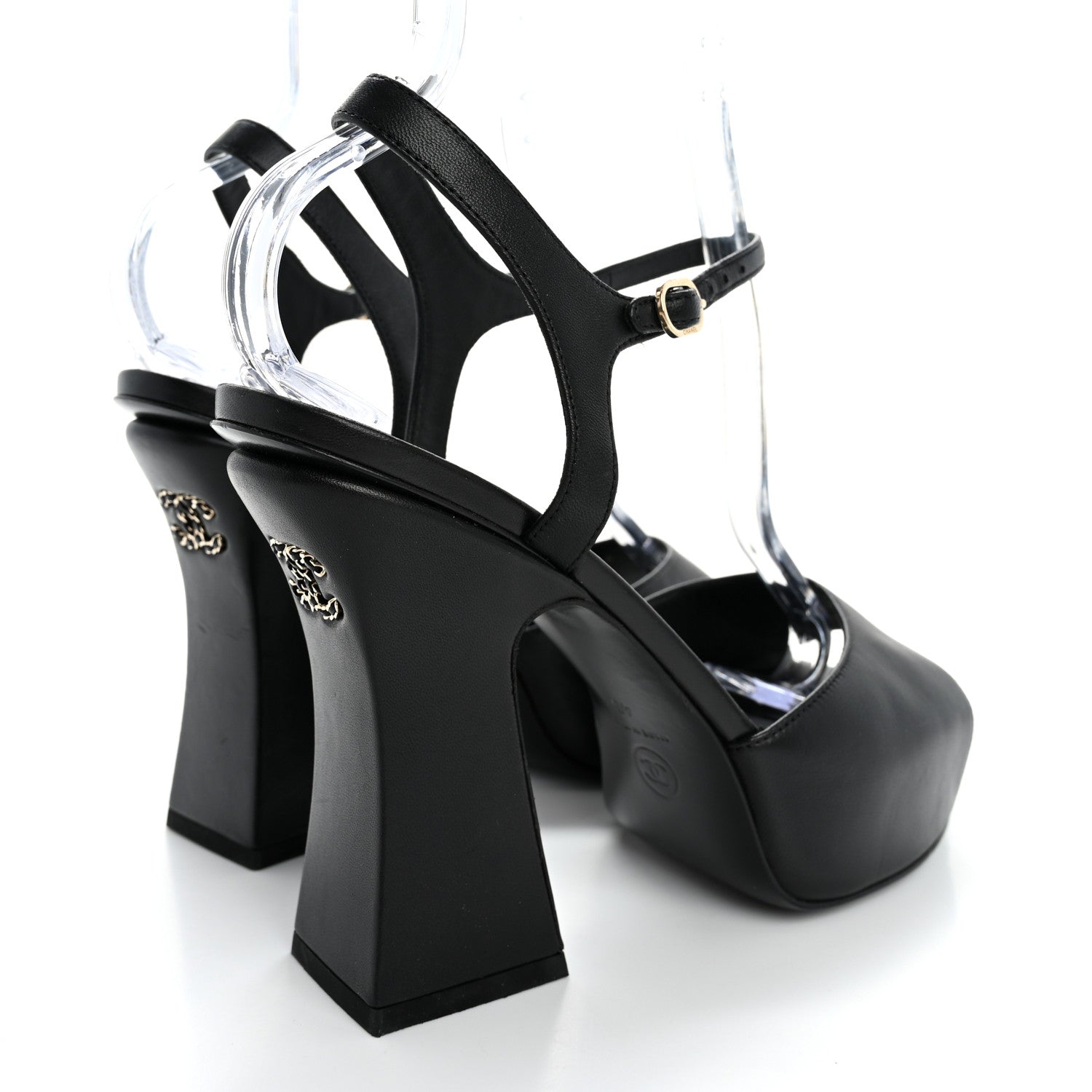Chanel Lambskin Platform Sandals 40 Black 5 of 13