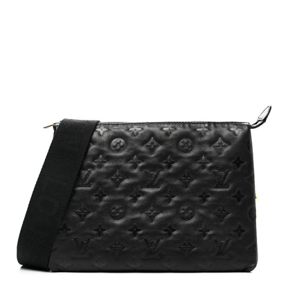 Louis Vuitton Lambskin Embossed Monogram Coussin PM Black 1 of 11