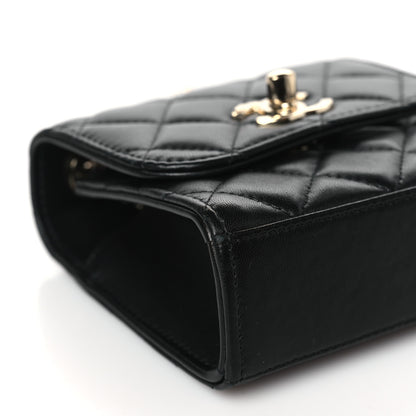 Chanel Lambskin Quilted Mini Trendy CC Chain Wallet Black 9 of 10