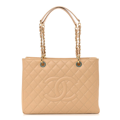 Chanel Caviar Quilted Grand Shopping Tote GST Beige Clair 1 of 12