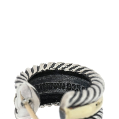 David Yurman Sterling Silver 14K Yellow Gold 16mm Cable Classics Hoop Earrings 4 of 4