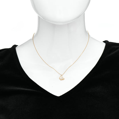 Van Cleef & Arpels 18K Yellow Gold Mother of Pearl Sweet Alhambra Butterfly Pendant Necklace 2 of 5