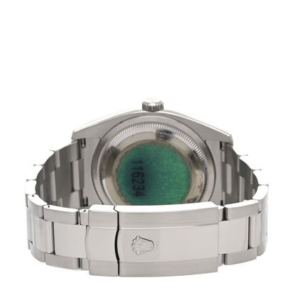 Rolex Stainless Steel 18K White Gold Diamond 36mm Oyster Perpetual Datejust Watch Black 116234 3 of 6