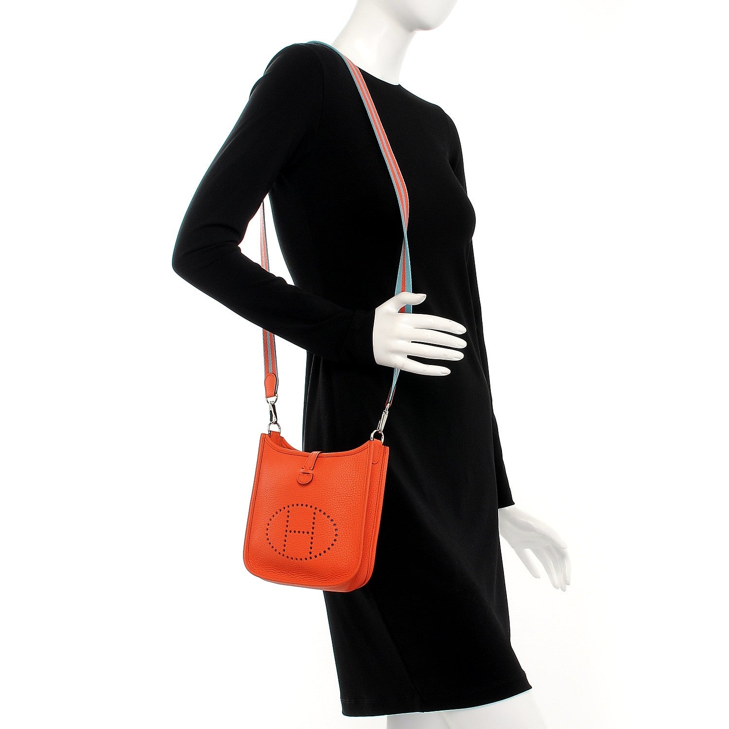 Hermes Taurillon Clemence Amazone Evelyne TPM Orange Poppy Saint Cyr 2 of 9