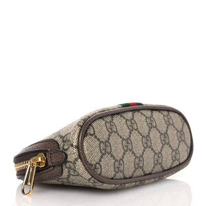 Gucci GG Supreme Monogram Textured Calfskin Web Medium Ophidia Cosmetic Case Beige Ebony New Acero 4 of 10