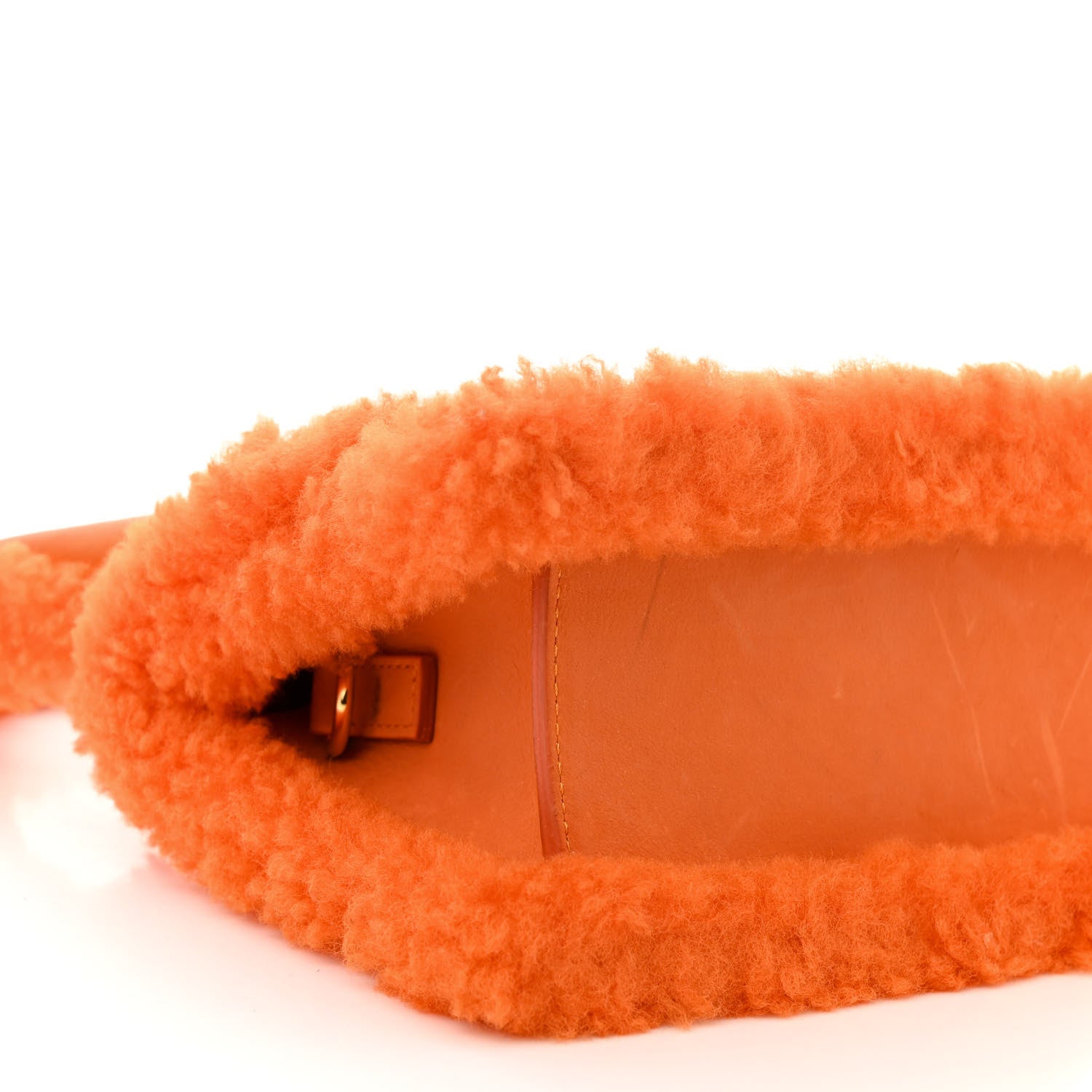 Jacquemus Calfskin Shearling Le Chiquito Moyen Orange 8 of 10