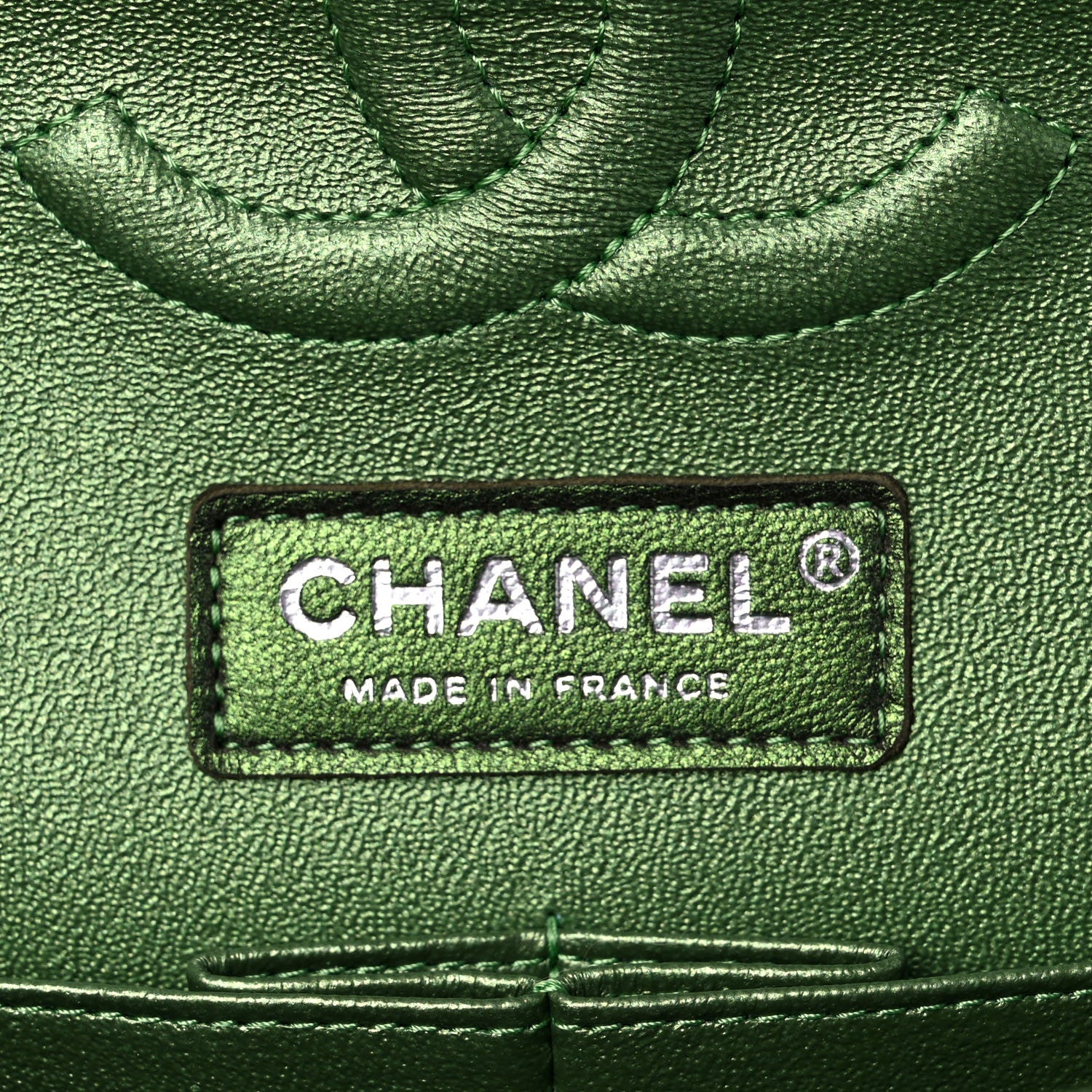 Chanel Iridescent Lambskin Quilted Medium Double Flap Green 5 of 11