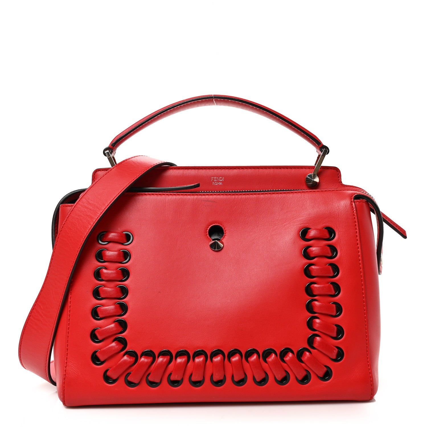 Fendi Vitello Baltico Dolce Shiny Nappa DotCom Satchel Caipiroska Bubblegum 1 of 9