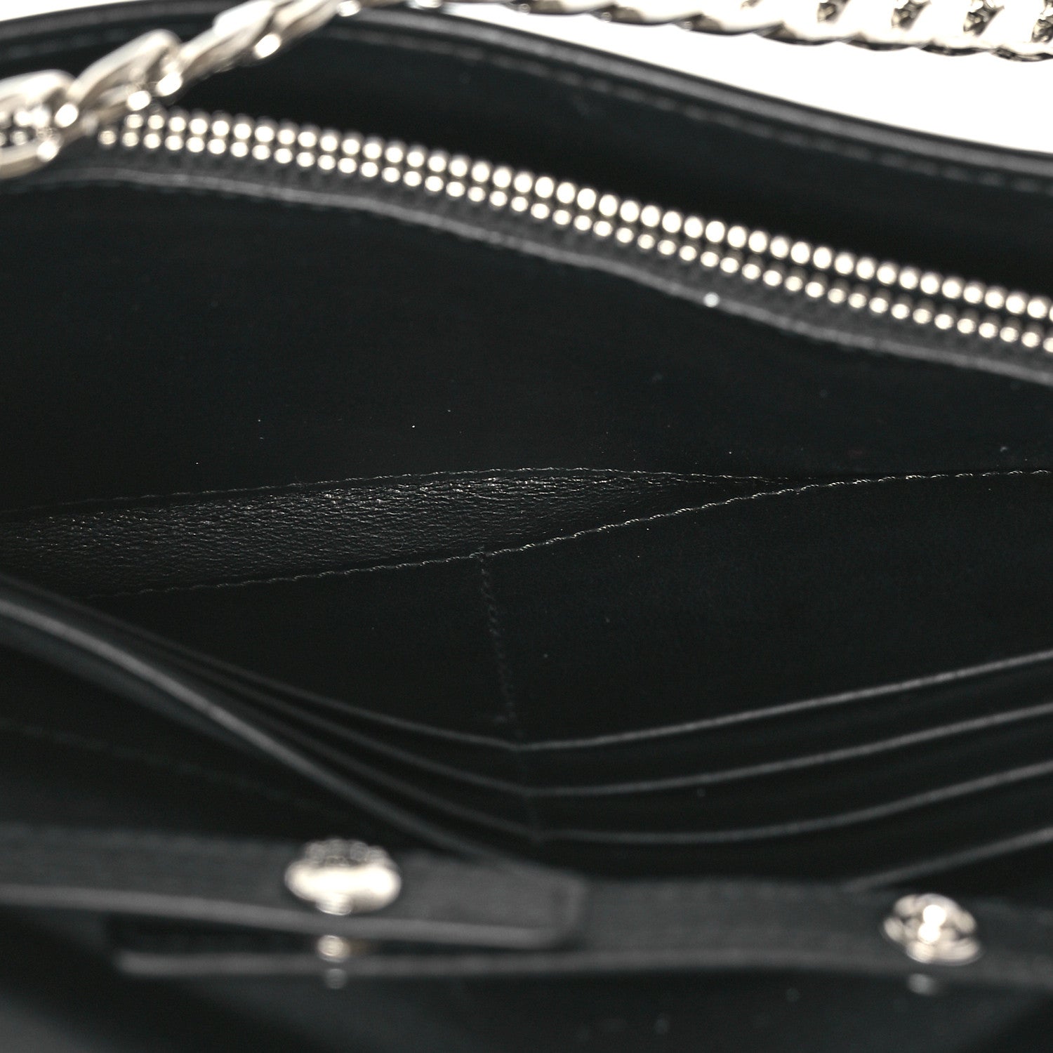 Prada Tessuto Nylon Soft Calf Grommet Wallet On Chain Black 5 of 11