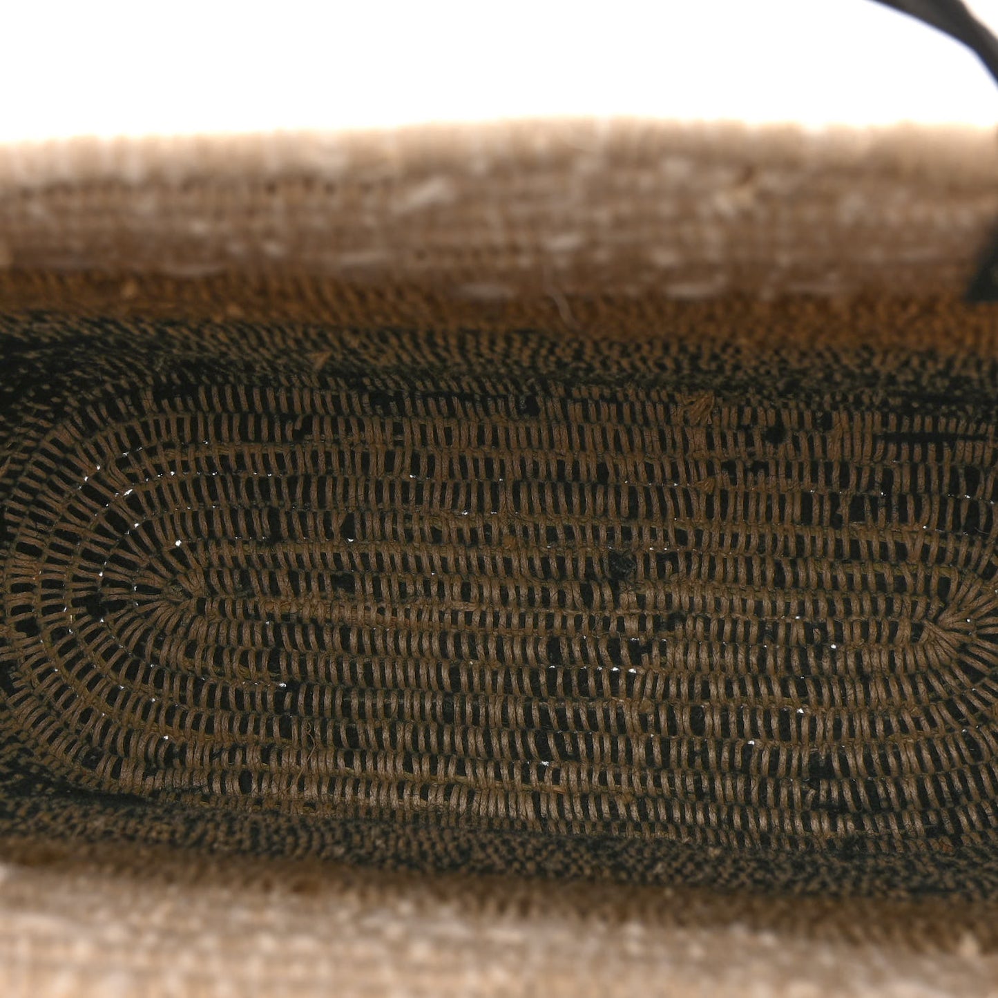 Raffia Square Small Basket Tote Bag Ombre Black