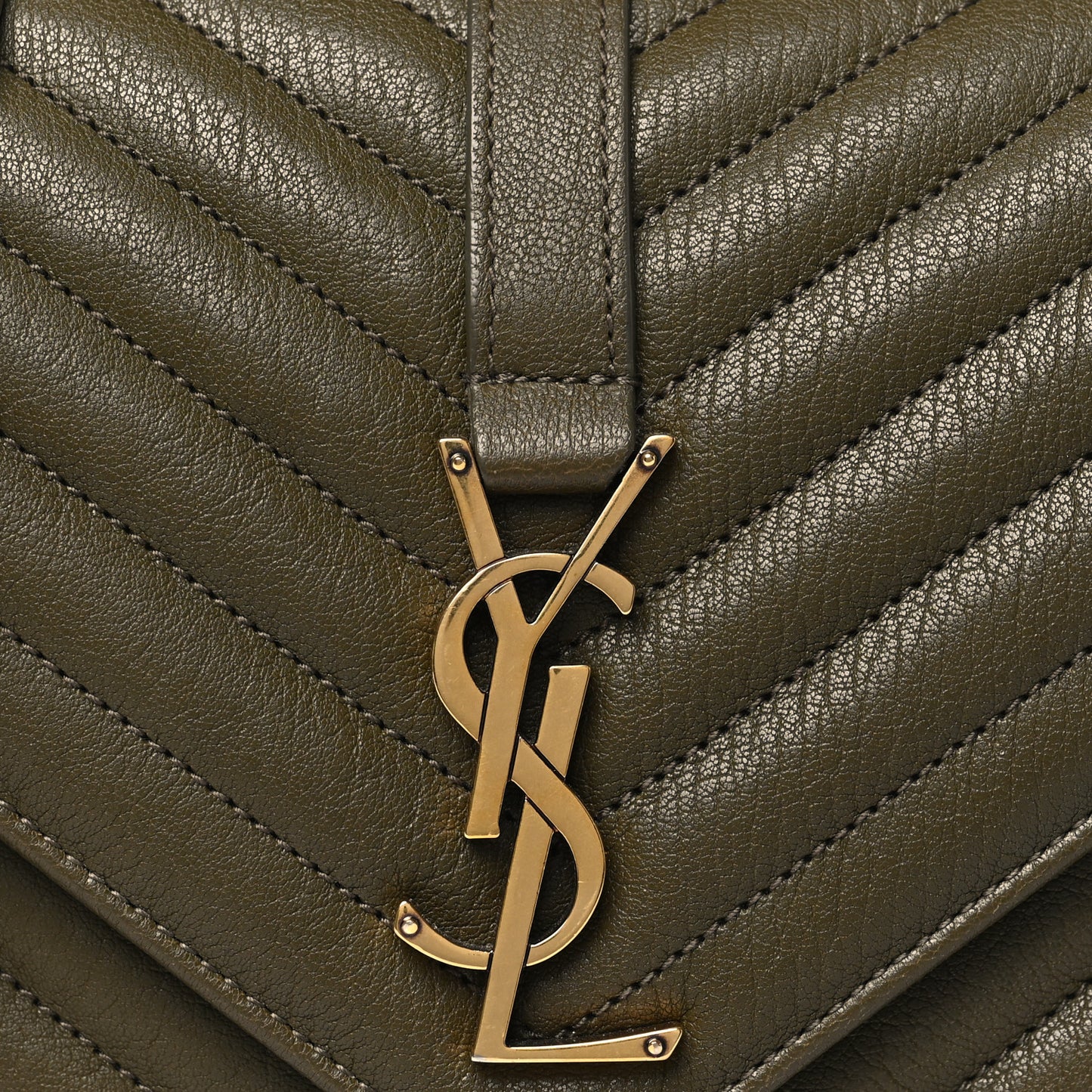 Sheepskin Matelasse Chevron Monogram Medium College Bag Seawood