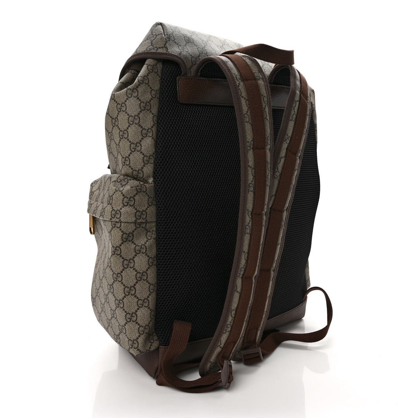GG Supreme Monogram Web Skateboard Backpack Brown