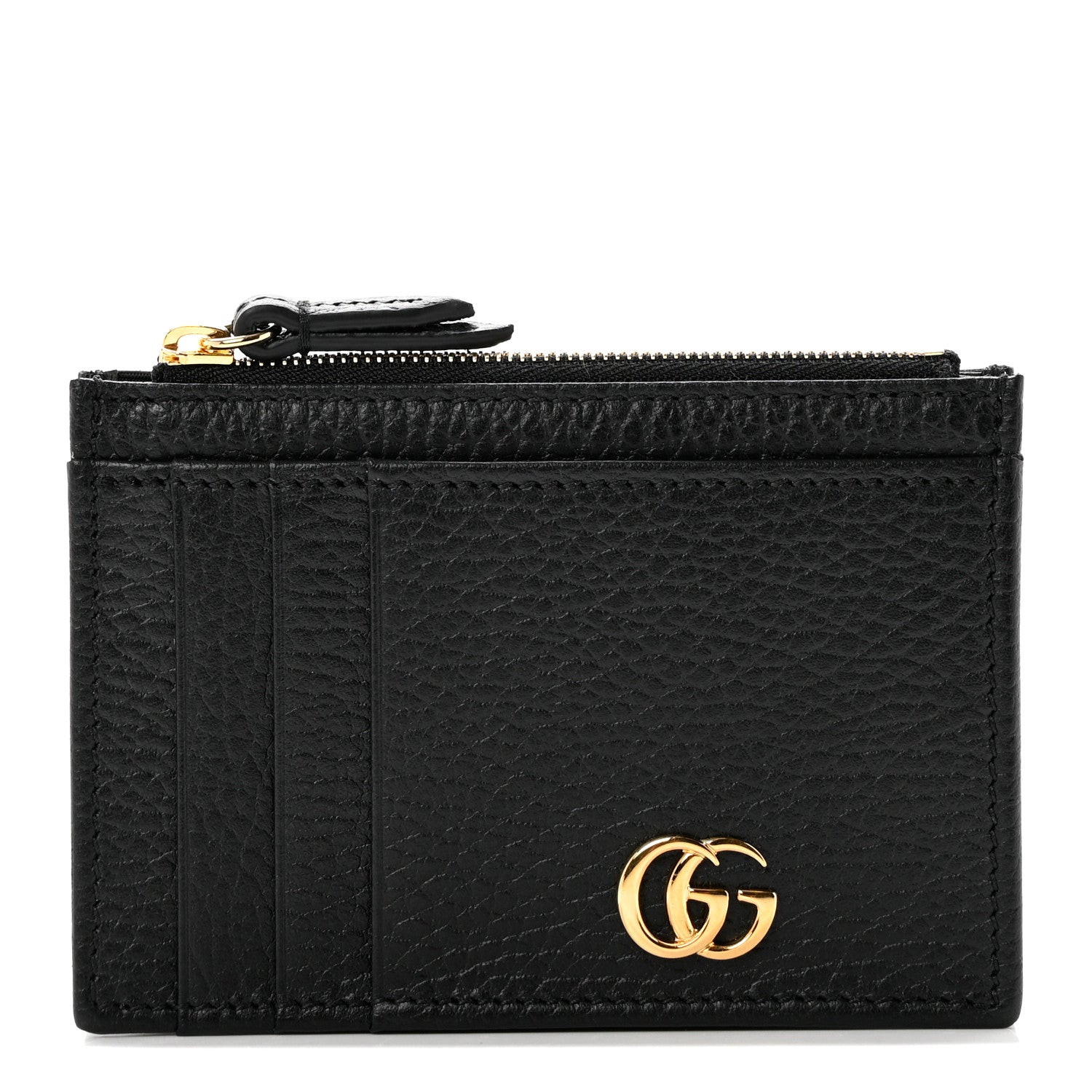Gucci Dollar Calfskin GG Marmont Coin Case Card Holder Black 1 of 7
