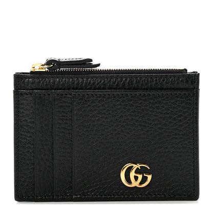 Gucci Dollar Calfskin GG Marmont Coin Case Card Holder Black 1 of 7