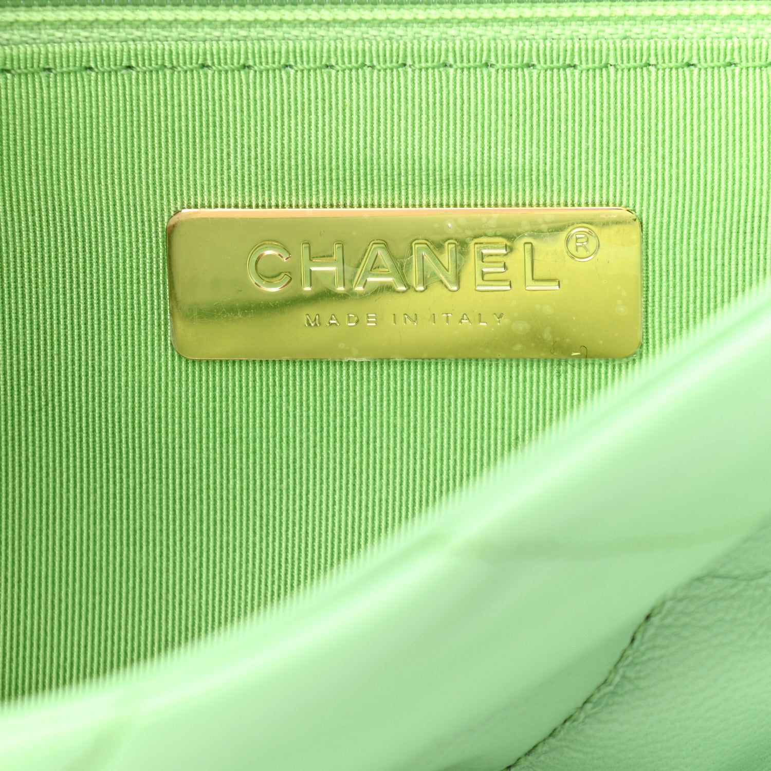 Chanel Goatskin Quilted Medium Chanel 19 Flap Light Green 6 of 11