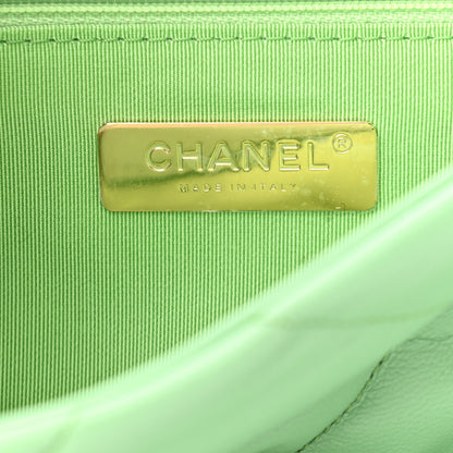 Chanel Goatskin Quilted Medium Chanel 19 Flap Light Green 6 of 11