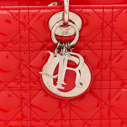 Christian Dior Patent Cannage Large Lady Dior Fuchsia 12 of 16