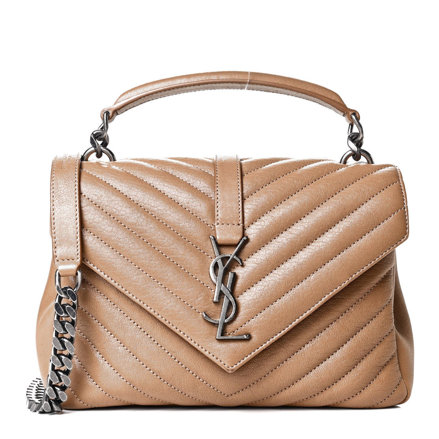 Sheepskin Matelasse Chevron Monogram Medium College Bag Fard