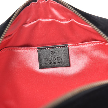 Gucci Velvet Matelasse Small GG Marmont Chain Shoulder Bag Black 6 of 9