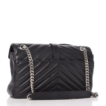 Saint Laurent Sheepskin Matelasse Medium Monogram College Punk Chain Satchel Black 3 of 9